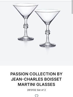 Baccarat Clear Crystal Martini Glasses - Set of 2